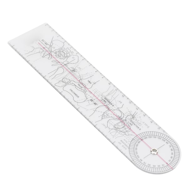PVC Goniometer Vinkellinjal 360 grader Måle ledd Bevegelsesområde for fysioterapi