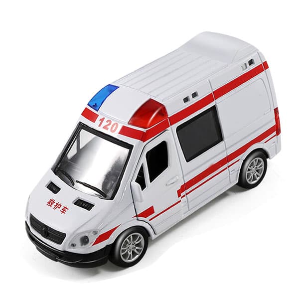 Ambulance Legetøjsbil Høj Simulation Nødhjælpskøretøj Legetøj med Lys til Børn