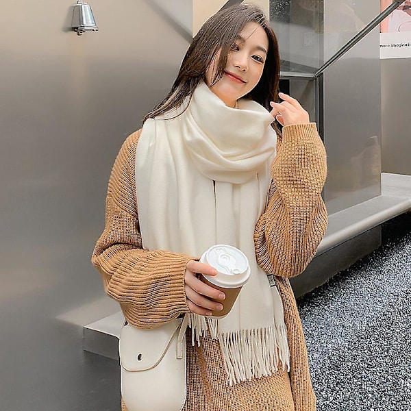 Vinterhvit Kvinner Cashmere-følelse Sjal: Myk, varm og stilig