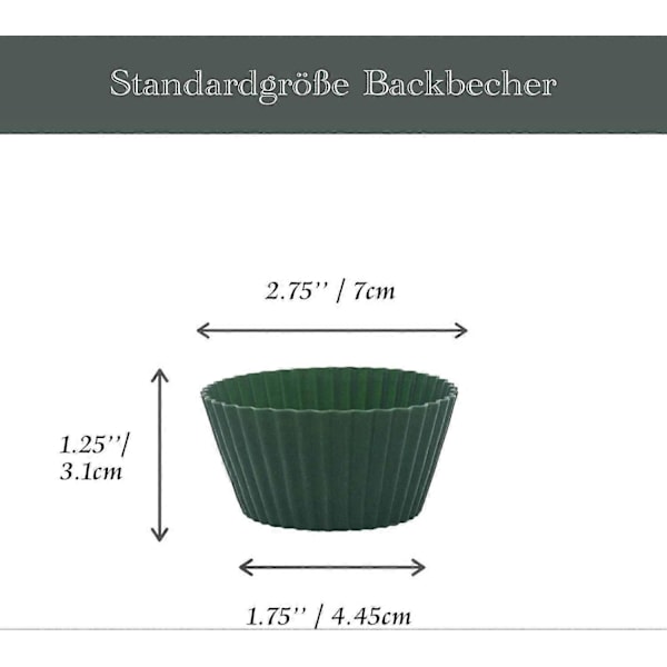 12-pak Standard Silikone Muffinforme, 4 Farver, Genanvendelige, Non-Stick, BPA-fri, Tåler Opvaskemaskine