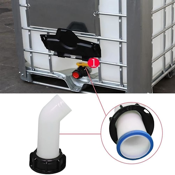 1000L IBC Tankforlengelse Vanntank Dyseventil Drenering med Mutter Regndyse Forlengelsesslange Dyse IBC Kran Kobling Universaladapter
