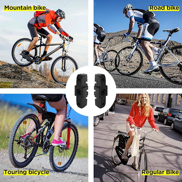 4 st Cykelbromsbelägg ersättning kompatibel med Magura HS11/HS22/HS24/HS33 gummi landsvägscykel bromsskydd, cykeltillbehör svart