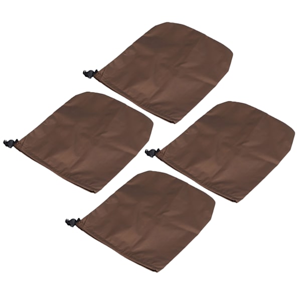 4PCS Bilbackspegelskydd 190T Polyester Taffeta Kran Frostskydd Brun