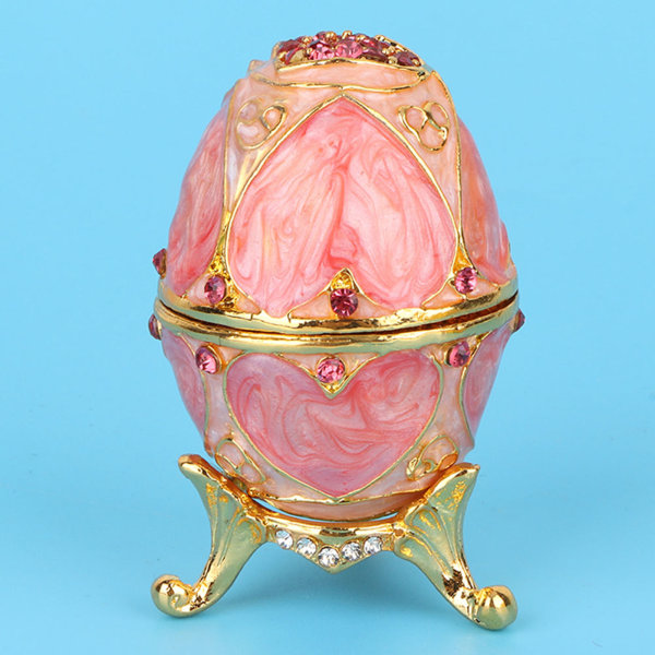 Vintage emaloitu pääsiäismuna Diamante-korujen organizer koristeellinen lahja