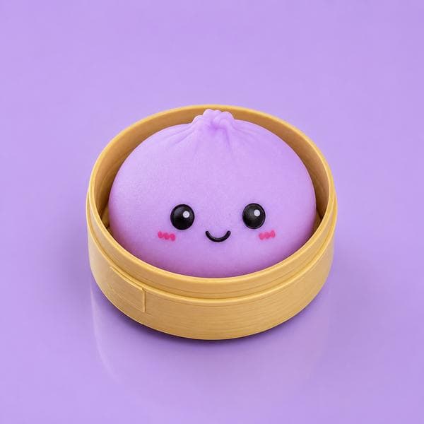 Dumpling Squishy Mystery Box 5,5 cm – Kawaii Fidget Legetøj & Stressbold til Børn +3 år
