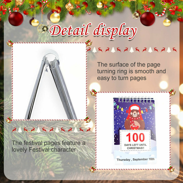 Julekalender med nedtælling 100 dage 2022 Julekalender med nedtælling Adventkalender Bordkalender Ornament