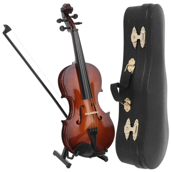 Træ miniature violin model Mini musikinstrument model ornamenter med gaveæske