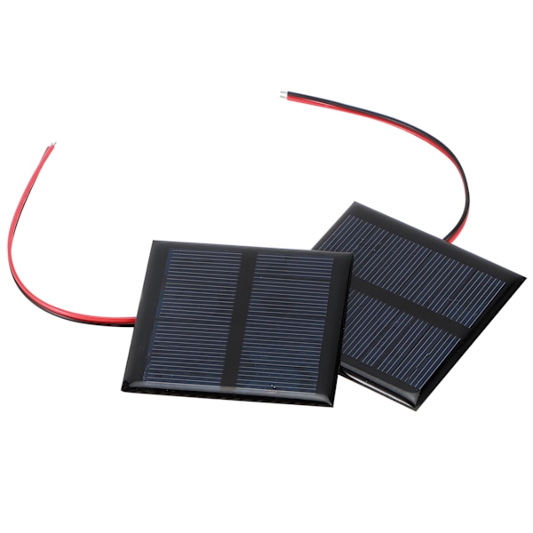2 stk. 5,5V 0,6W kablet solpanel multifunktionelt bærbart mini solpanel polysilicium