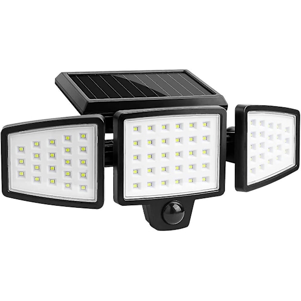 72 LED Aurinkovalot Ulkokäyttöön Liiketunnistimella 1200LM 6500K, 360° Kääntyvä Ulkokäyttöön Tarkoitettu Aurinkospotti, LED Turvavalo IP65 Vedenpitävä, 270° Valaistus