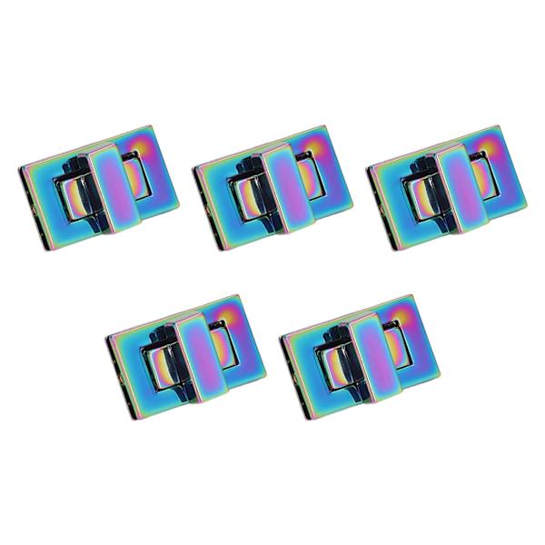 5 Set Twist Locks Färgglada Rektangulära Hållbara Utsökta Väskslutar för DIY Axelväskor Handväskor