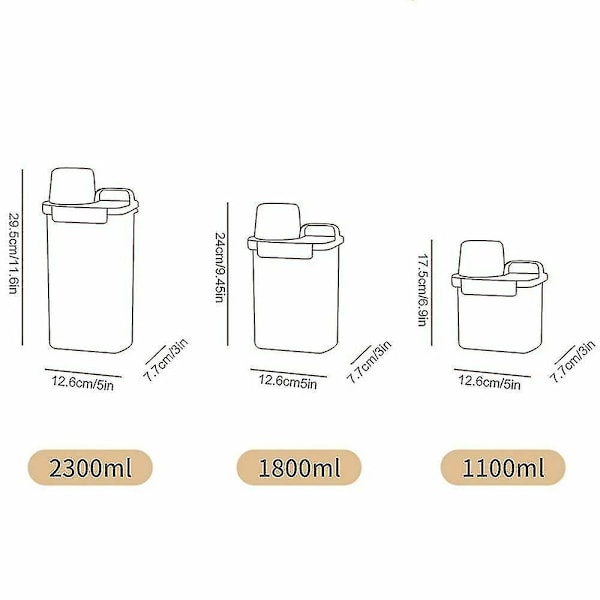 Klar Lufttät Behållare för Tvättmedelspulver - Förvaringslåda för Pulver kompatibel med Washing-B1 2300ML