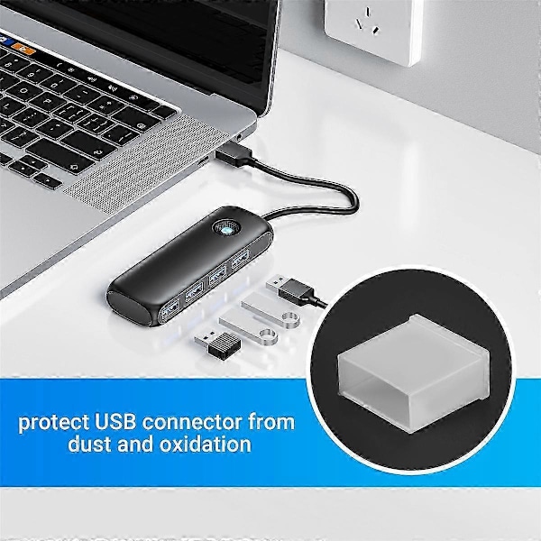 10 st klara plast USB typ A kontakt dammtät plugg skyddskåpa