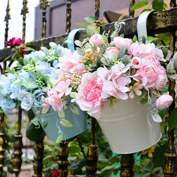 Plåt Blomhink Blomkruka Blomkärl Hängande hink Metallhantverk