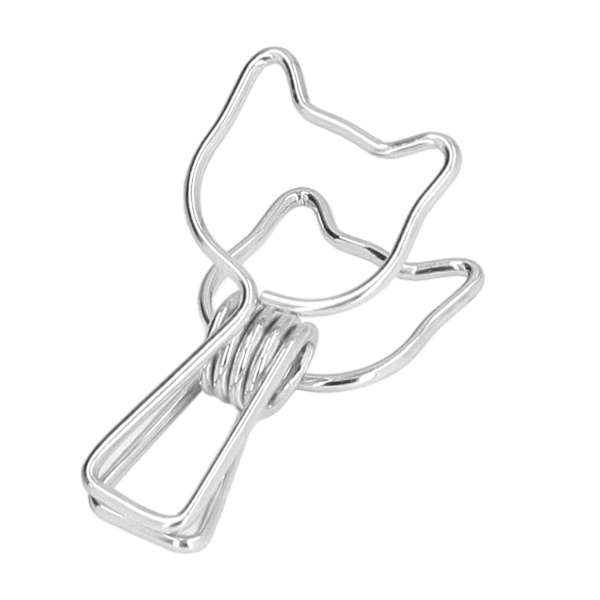 20 stk. Papirclips Attraktive Dekorative Stabile Pålidelige Hult Design Elegant Stil Genanvendelige Klemmer til KontorSølv