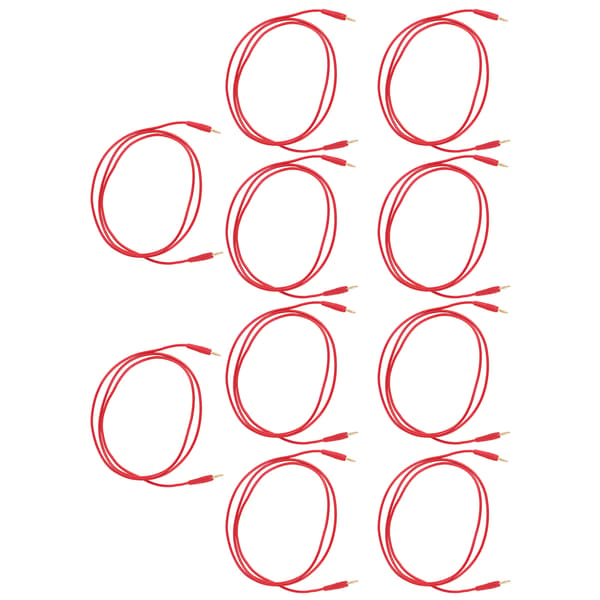 10 Sæt Bananstik Testledning Svejsede Han til Han Testkabel til Hjemmeindustri 0,44 mm² Rød