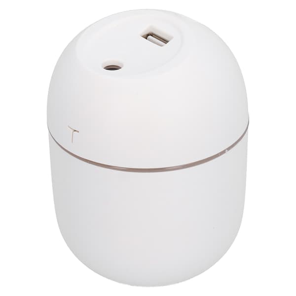 Bærbar Mini Luftfugter USB Opladning Desktop Luftfugter Soveværelse Luftfugter med LED Lys Hvid