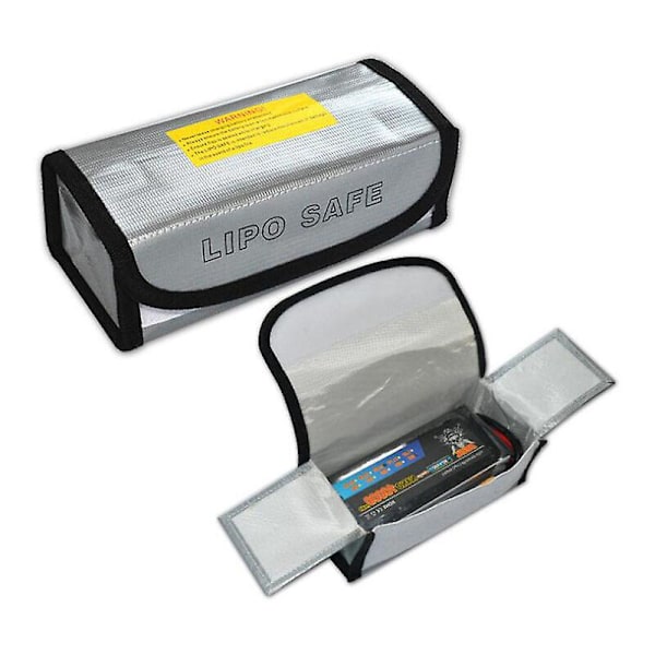 Flammehemmende Batteriveske Brannbeskyttelse Batteriveske Høy Temperaturbestandig Eksplosjonssikker Bærbar Sikkerhetsveske (185X75X65mm)