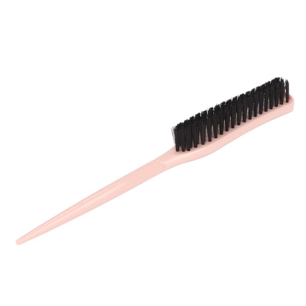 Hårborste 3 rader nylon ger volym ergonomisk bärbar hårstyling råttsvansborste för salong rosa