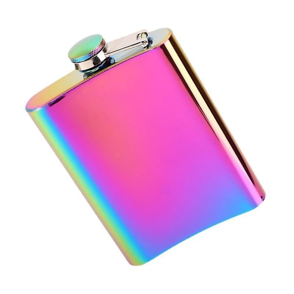 Enhjørning Design 6 Oz Lommestørrelse Hip Flask Rustfri Stål Rustfri Skruelåg Regnbue Finish Ideel til Gravering