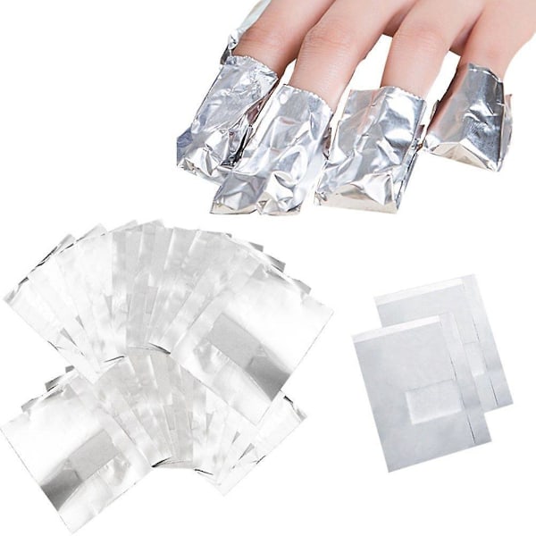 Nagelfolie Gel Wraps - 100 st, Soak Off Akryl Remover