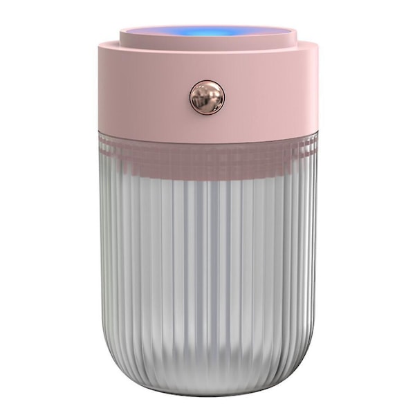 Mini farverig luftfugter farvelampe natlampe 250ml kontor soveværelse let at bære, (pink)