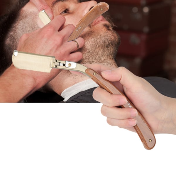 Barber Shop Manual Beard Shaver Holder Klassisk gammeldags skægbarbering Ansigtsplejeværktøj (74A)