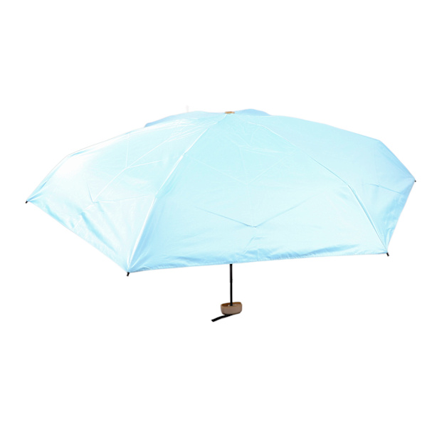 6 Rib Umbrella Impact Cloth UV Beskyttelse Robust Bærbar Folde Paraply til Mænd Kvinder