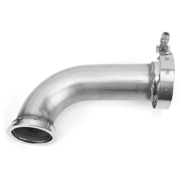90° Flange Albue Adapter Downpipe VBand Klemme Rustfrit Stål 2.5in ID til 3.2in OD