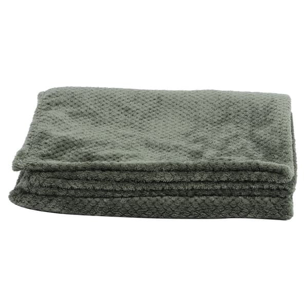 Tykt blødt polyesterfiber aircondition tæppe til sofa soveværelse sengetøj militærgrøn 70x100cm