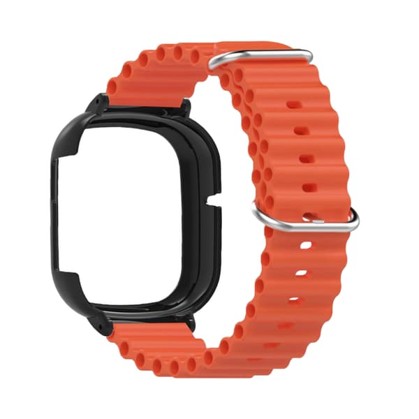 Smart Watch Cases PC Protective Shell Watch Screen Protector Bezel Ring Frame with Silicone Watch Strap for Honor 4 Orange