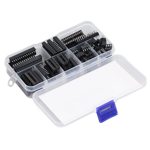 66 stk. IC-chip-sokkel isoleret plast fladstift IC-sortimentssæt kredsløbskomponenter 6P til 28P