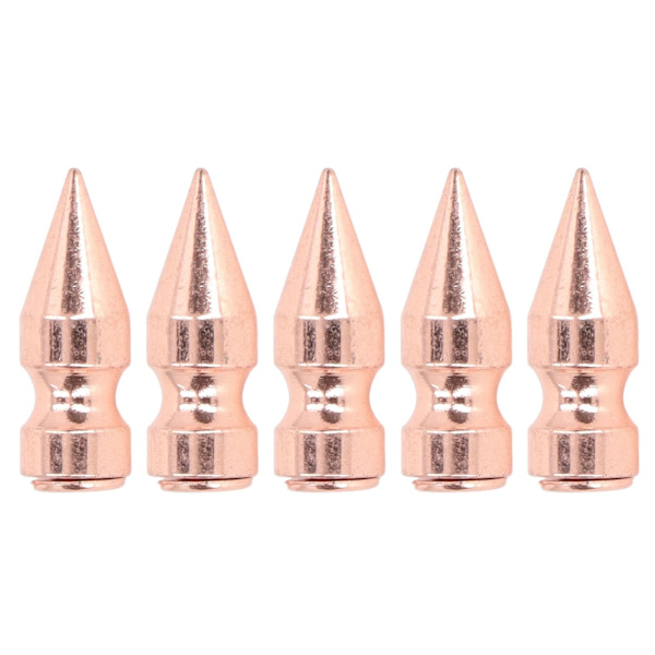 5 stk Spikes Høy Plattform Rose Gull Burr Gratis 9x25mm Elektroplettering Kobber Klær Cone Spikes for DIY Punk Stil