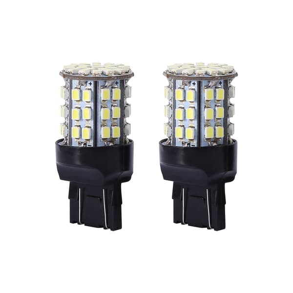 2st 7443 64-SMD Vit 6000K Back Broms Stopp Bak LED-lampa Glödlampor