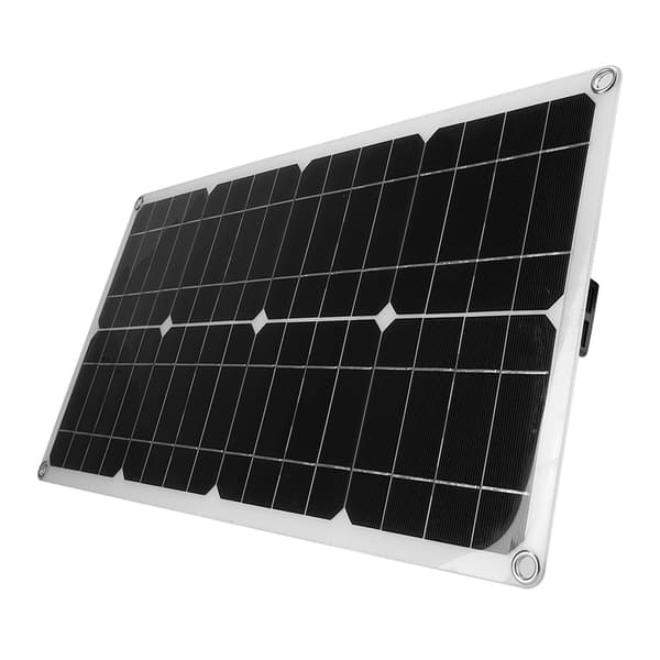 25W Dobbel 5V USB Fleksibelt Enkeltkrystall Solcellepanelsett Bilbatteriladerkontroller