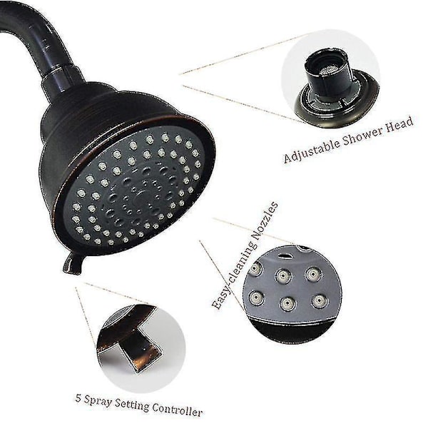 Retro Højtryks Bruseshower - 5 Sprøjteindstillinger