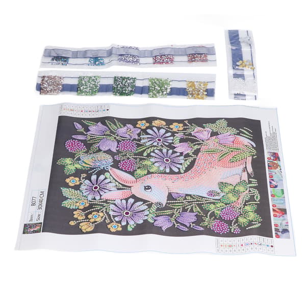 Diamantmålning DIY Hjortformad Canvas Strassmålning Dekorativ Målningssats