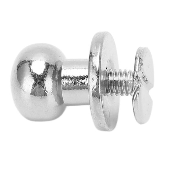 50 sæt runde hovedskruer 10x8mm DIY dekoration kobber letvægts skruepost fastgørelse til tasker sko sølv