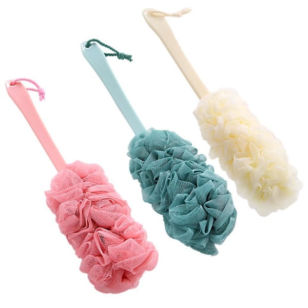 Långskaftad Badsvamp Ryggborste Loofah Skrubb för Duschtvätt