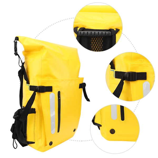 30L Vanntett Dykkerbag Snorkling Ryggsekk Utstyr for Svømming Elvetracing Drifting Tørr Våt Separasjongul