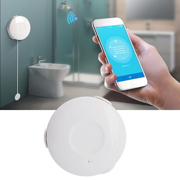 WiFi Trådlös Smart vattenläckagesensor Översvämningsdetektorlarm