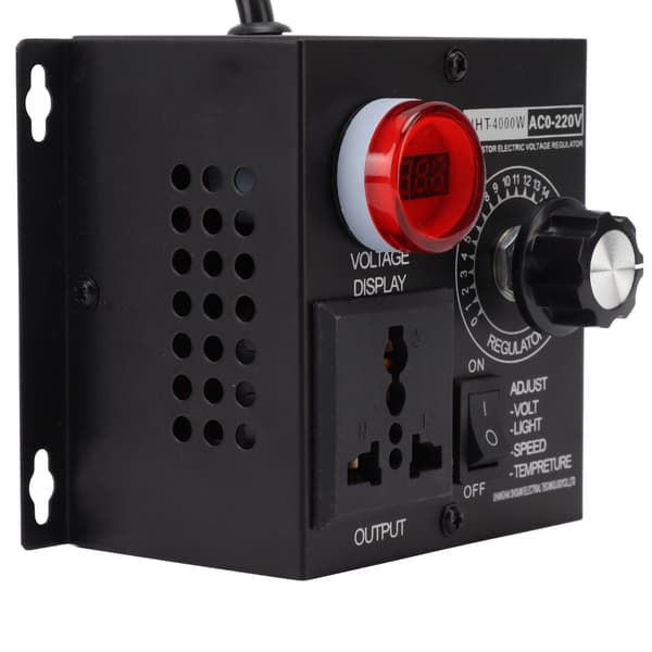 4000W SCR Elektronisk Spenningsregulator Motor Hastighetskontroller Dimmer Termostat Bred Spenning 100‑220V EU-plugg