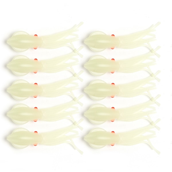 10 st bläckfiskfiskebeten Hållbara robusta lysande lysande naturtrogna mjuka silikon bläckfiskbete 17ccm