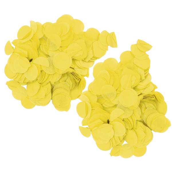 2 poser med rund papirkonfetti 2,5 cm bursdagsfest bryllupsdekorasjonsartikler gul