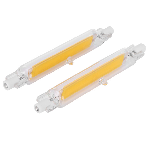 2 stk. R7S pære COB 15W dobbeltsidet lyskilde 118mm projektør tilbehør 220V varm hvid 3000K