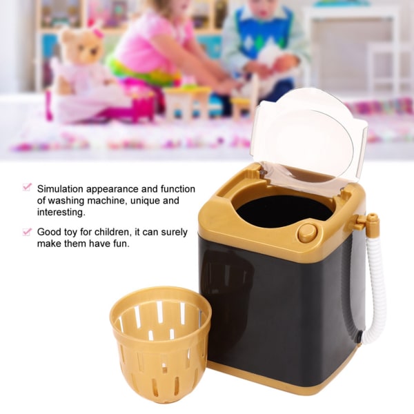 Mini elektrisk vaskemaskin for kosmetikk - Perfekt leketøysgave til barn (gull)