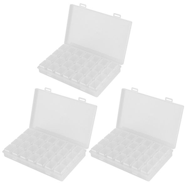 3Set 28Slots Diamanter Målning Boxar Organizer Diamanter Broderi Tillbehör för DIY Konst Hantverk Sömnad