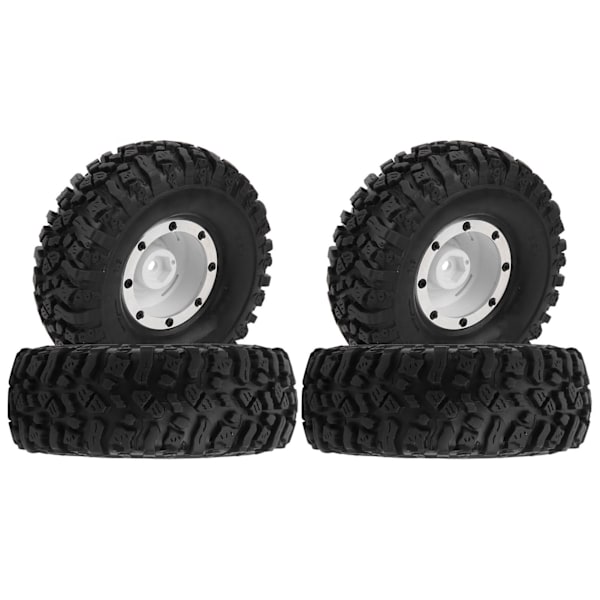 4 stk. 1,9 tommer RC Crawler-hjul med aluminiumsfælge til 1/10 RC Crawler-hvid