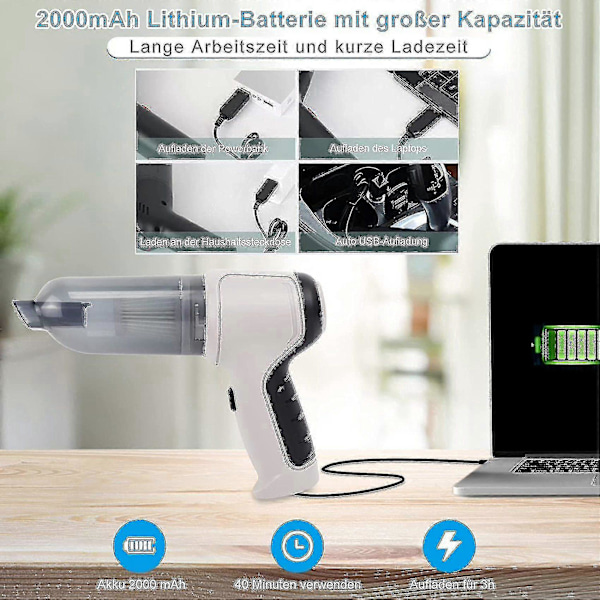 4i1 120w Trådløs Luftblæser Håndholdt Bærbar Luftstøver Mini 9000pa Trådløs Bil Støvsuger Zekai