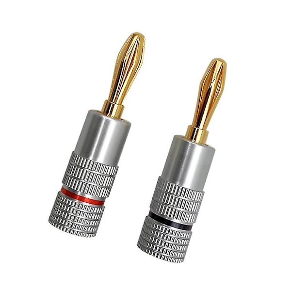 Banankontakt 24k gullbelagt 4,5 mm bananplugg med skrulås, 20 stk