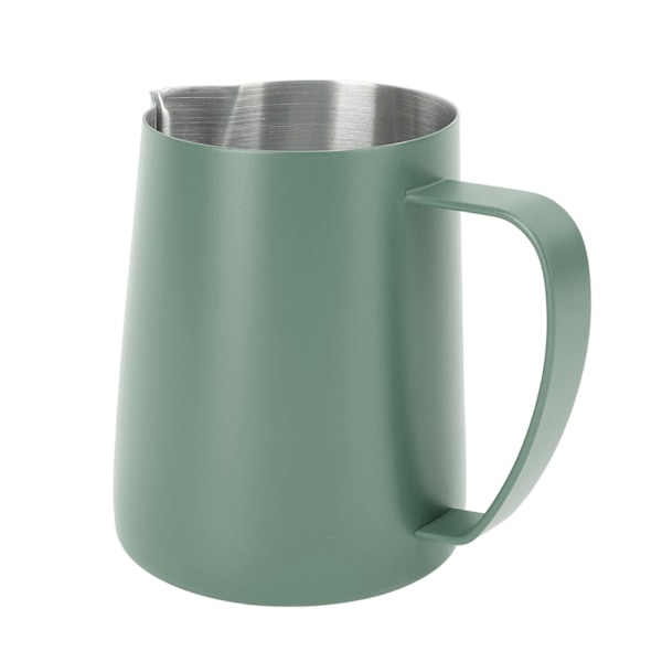 480ML Kaffefrothing Kop 304 Rustfrit Stål Mælkeskummerkande Spids Mund Latte Art Kande Med Indre Skala Mørkegrøn